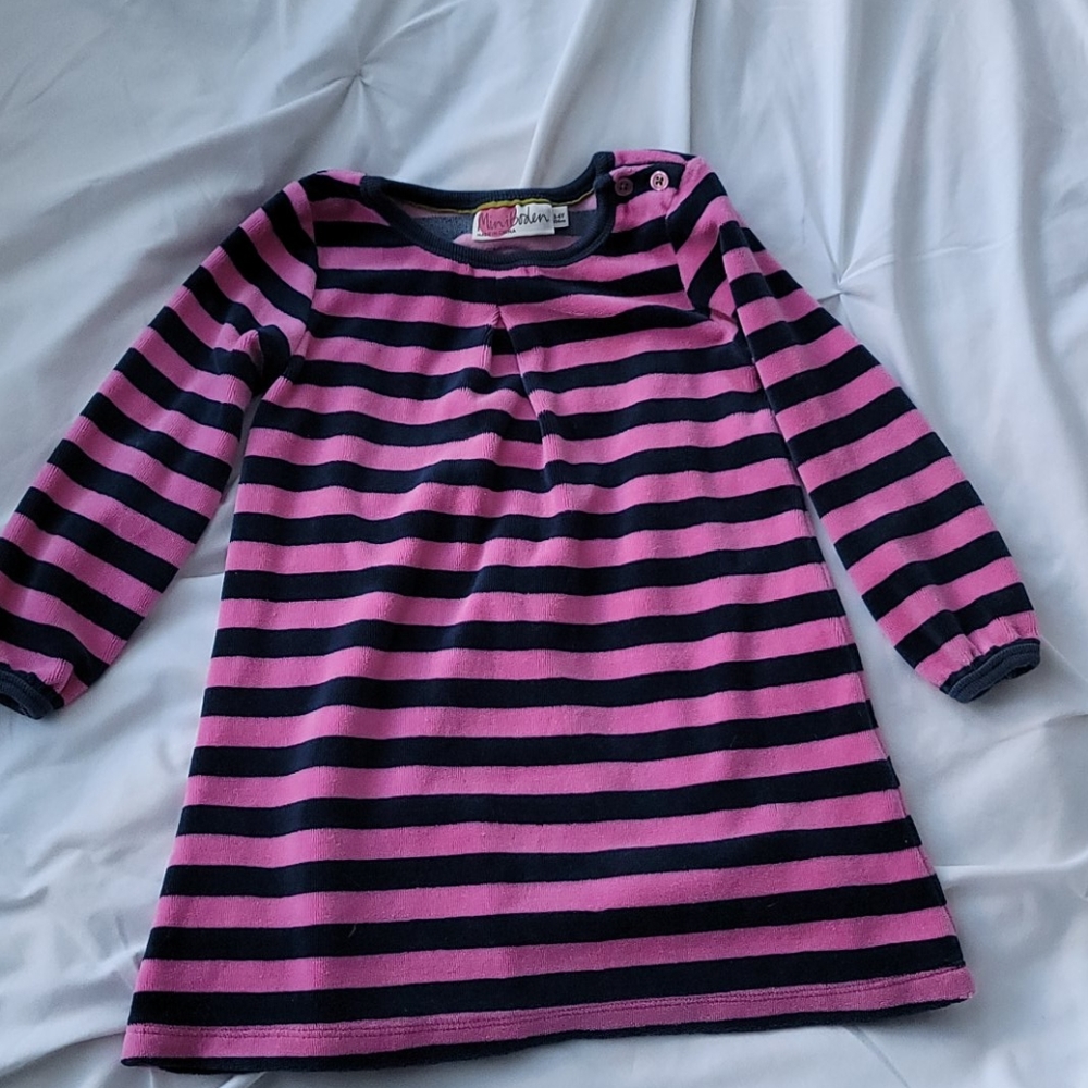 Mini Boden Pink Velour Stripes 💗